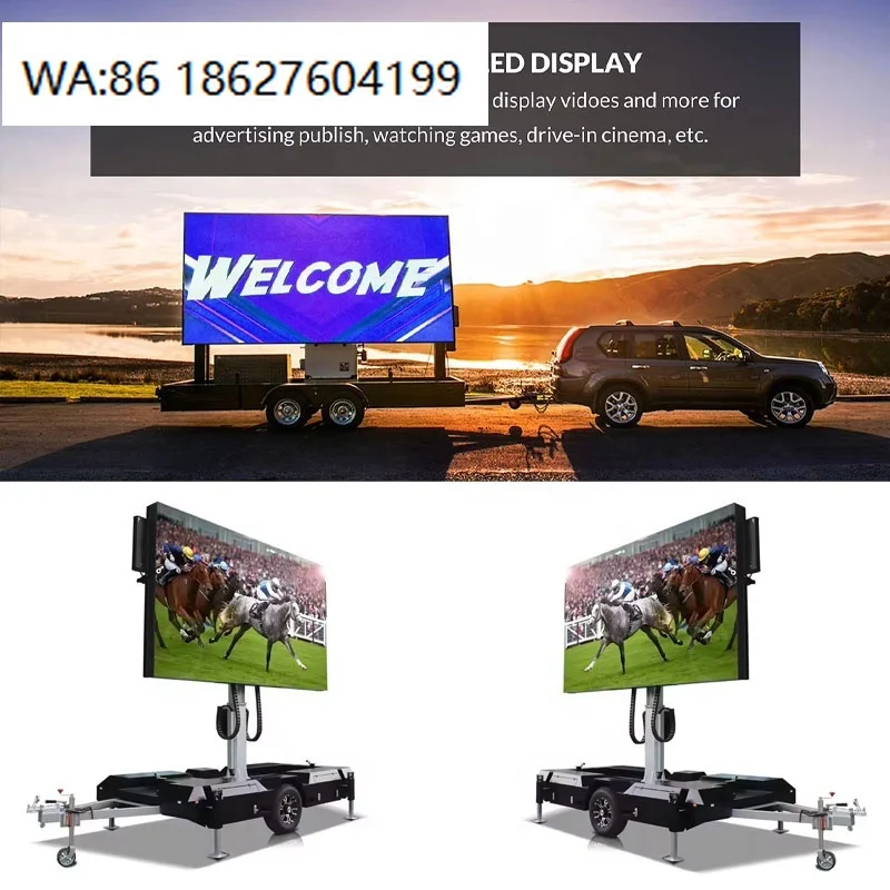 

P5 P6 P8 P10 Outdoor LED Screen High Brightness Waterproof Mobile Advertising Trailer Display Equipment