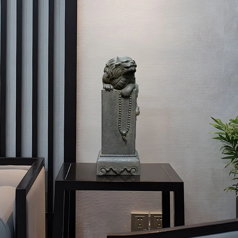 Auspicious auspicious beast Lowen tabletop ornament study atmosphere arrangement office living room entrance decoration