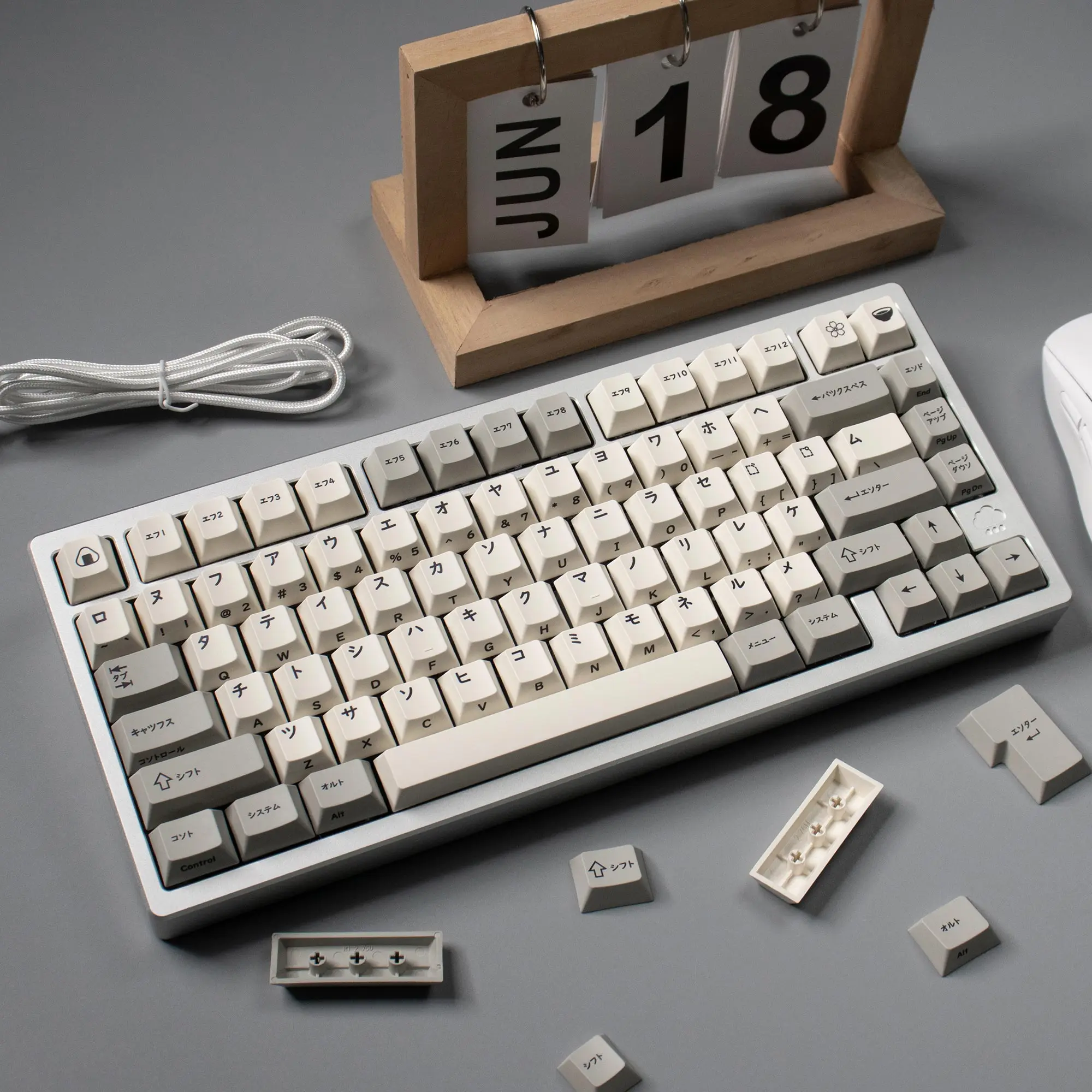 

Retro Japanese side engraved keycaps Thickened PBT Original factory suitable for Wooting and other mechanical keyboards
