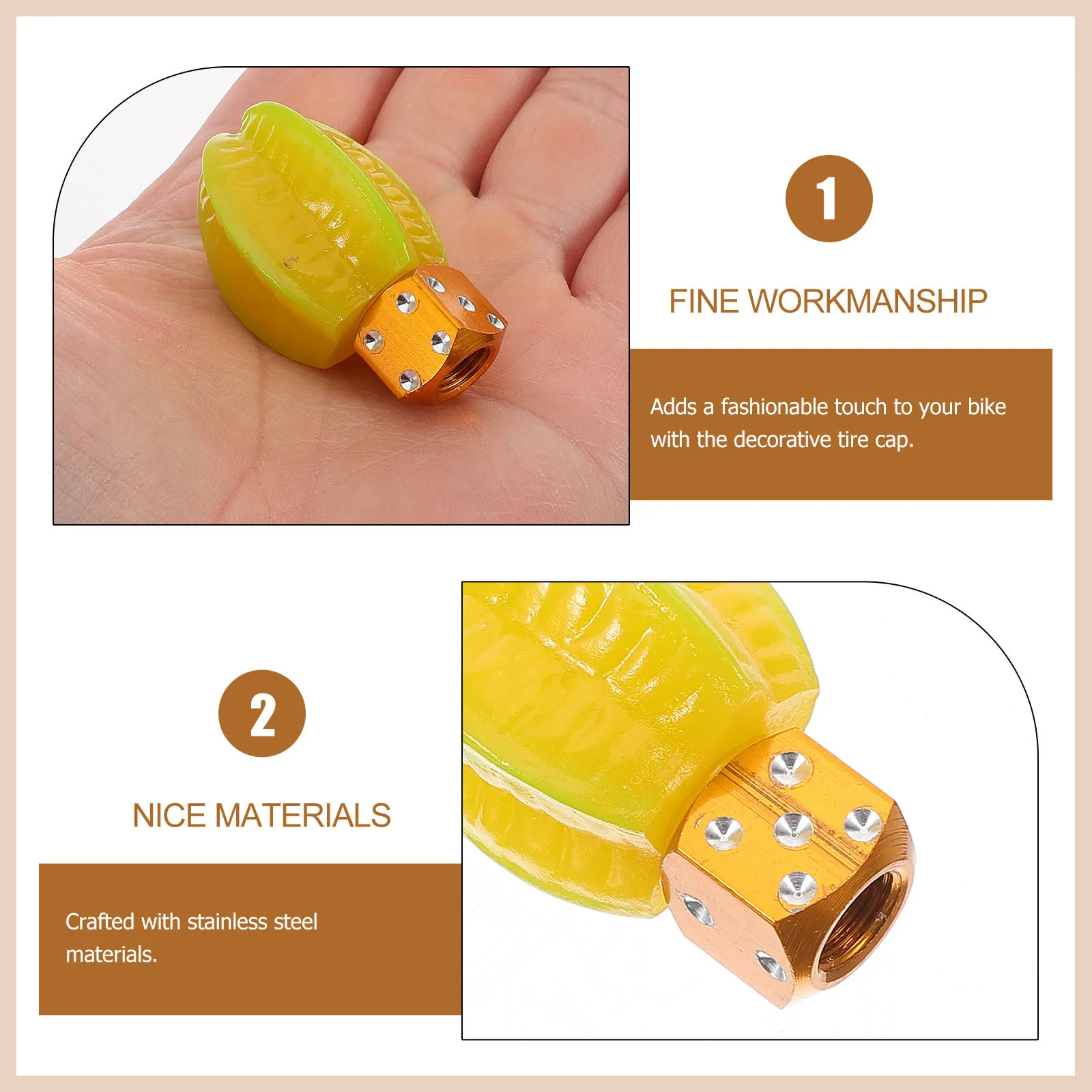 غطاء صمام إطار الدراجة الأساسي من الفولاذ المقاوم للصدأ، غطاء صمام إبداعي متين مقاوم للتآكل، ملحق إطار الدراجة الواقي #1