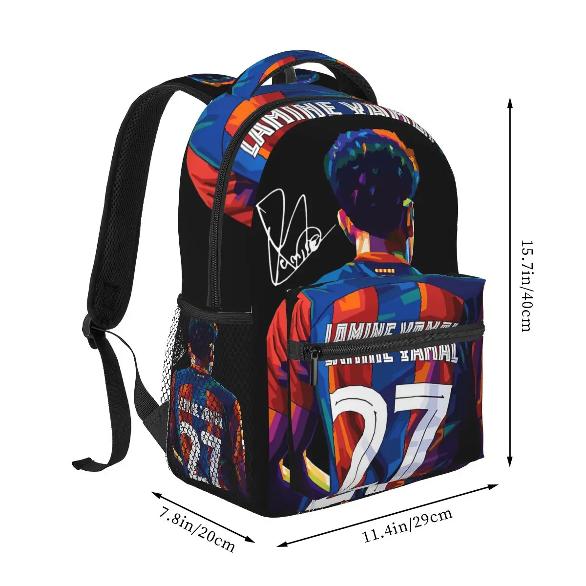 Lamine Yamal Num 19 Mochila Venda Quente Mochila Grande Capacidade Meninos Meninas BookBag Bolsa Escolar Bolsas de Ombro para Homens Mulheres