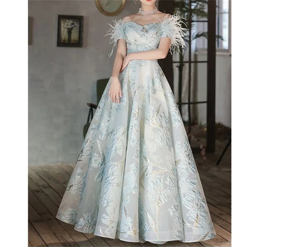 

Feather Jacquard Prom Dresses Sexy Sweetheart A Line Party Evening Dress Formal Homecoming Red Carpet Gown Lace Up Back In Stock