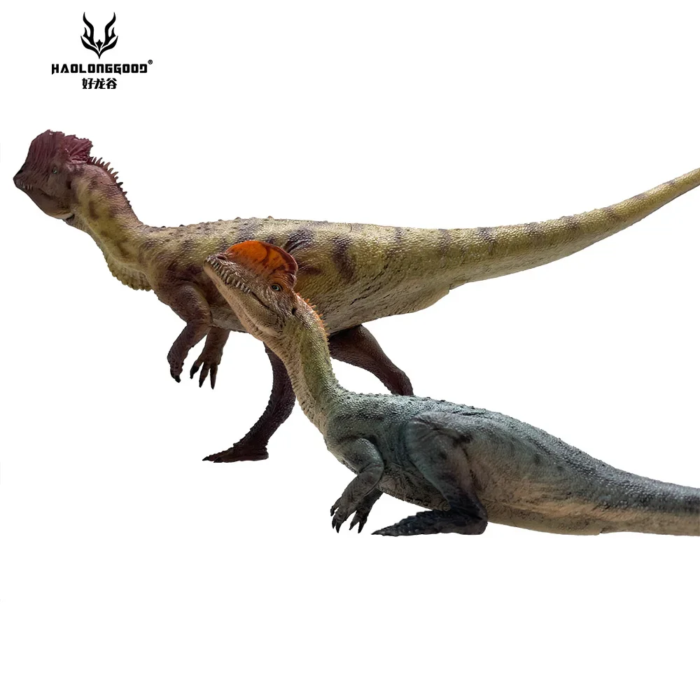 2Pcs/Set HAOLONGGOOD 1/35 Scale Dilophosaurus Dinosaur Figures Prehistroy Animal Model Toy Gift With Box