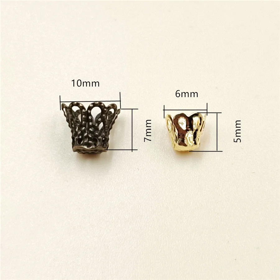 200pcs/100pcs Hollow Out Alloy Flower  End Beads Caps DIY For Jewelry Findings Making Wholesale
