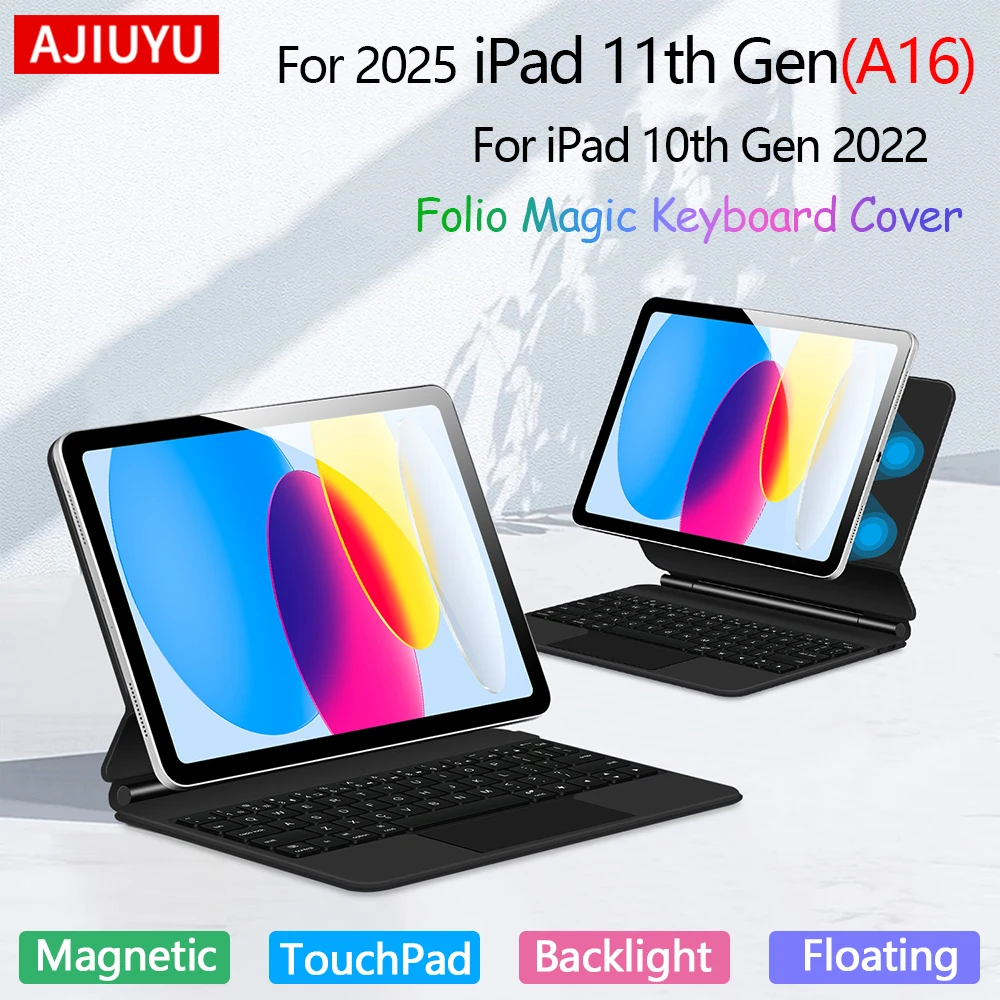 Smart Magic Keyboard Folio for iPad (A16) 2025 iPad 11th Generation 11-inch A3354 Case for iPad 10th Gen Touchpad Keyboard Cover