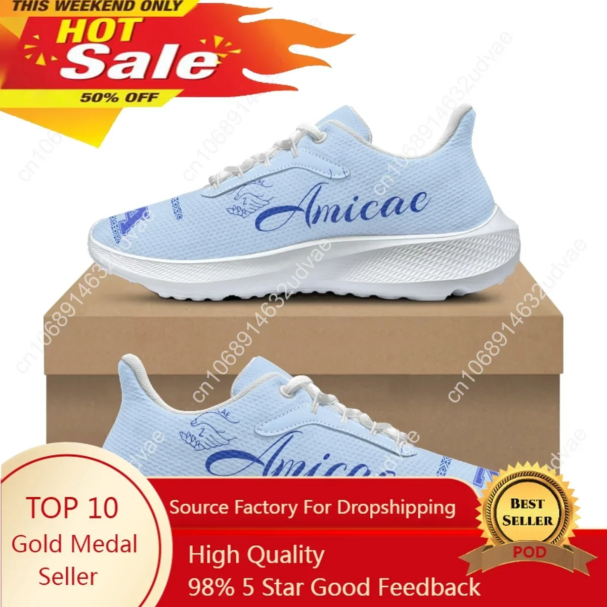 Zeta Amicae Print Casual Flat Shoes for Women Friends of Zeta Outdoor Sports Running Shoes Summer Comfort Breathable Sneakers