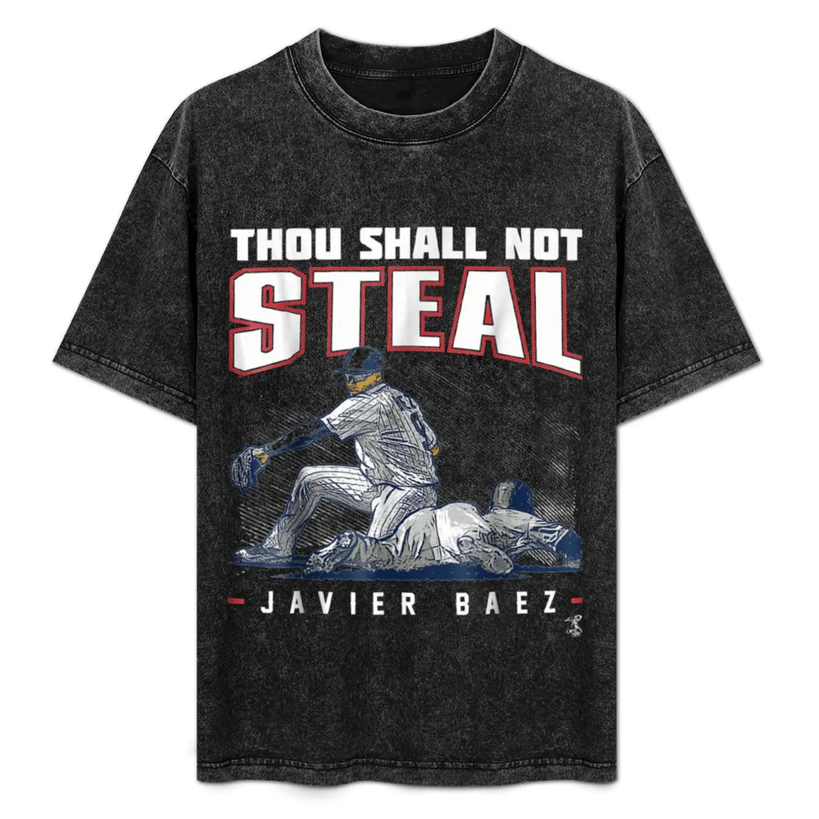 

Javier Baez Thou Shall Not Steal T-Shirt Plus Size Basic Cotton T-Shirt