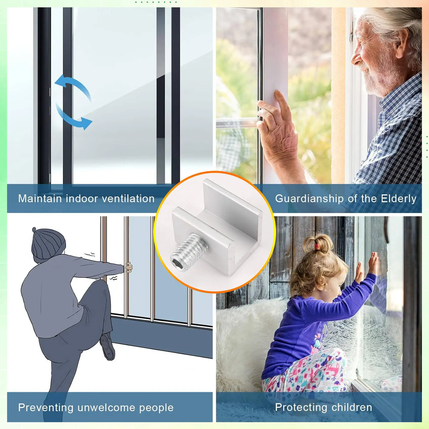 B16C-10 Set Sliding Sash Stopper Cabinet Locks Straps Doors Security Lock Window Sliding Door Doors Lock