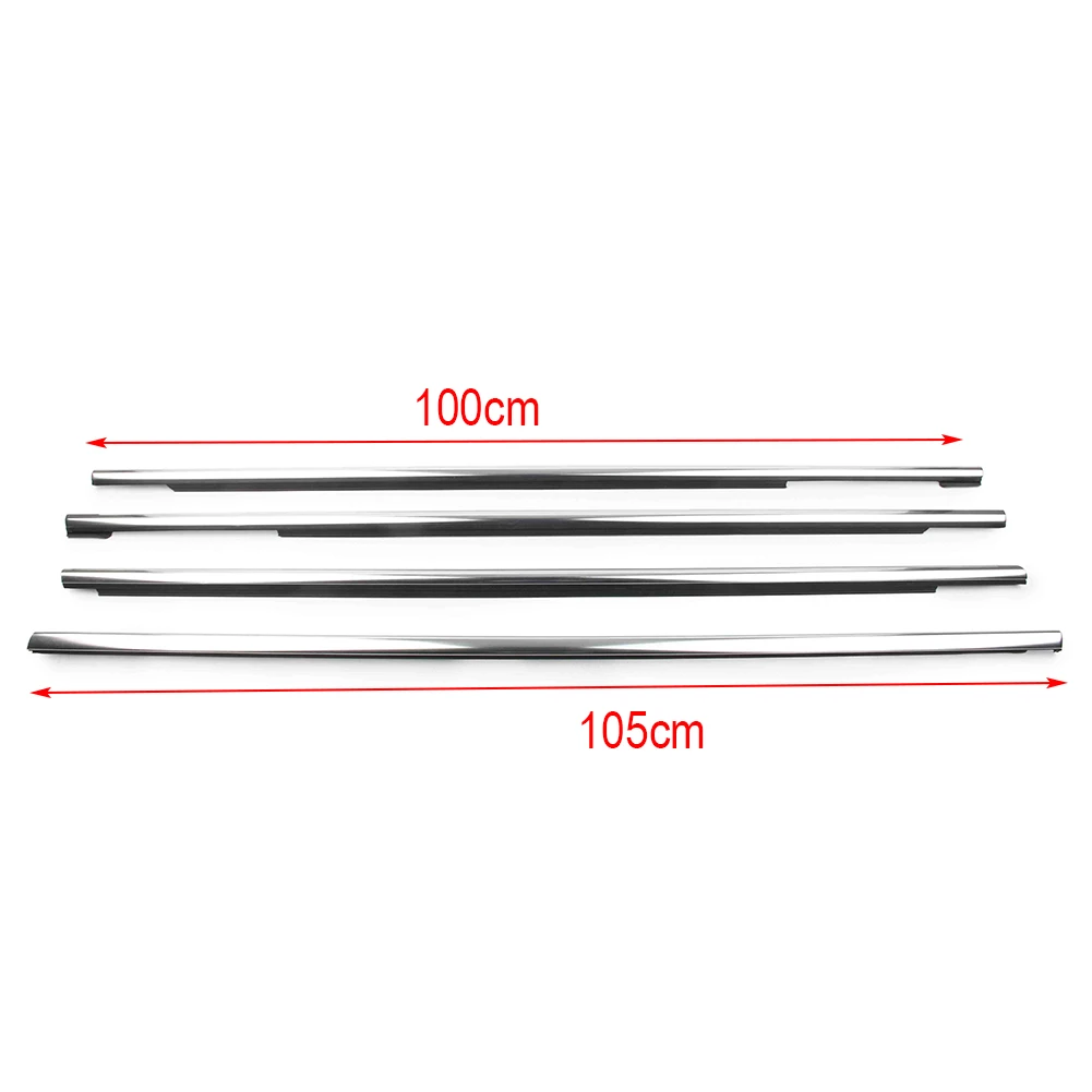 4pcs Chrome Car Window Seal Belt Molding Weatherstrip Window Door Outside Moulding Trim for Cadillac XT4 2018 2019