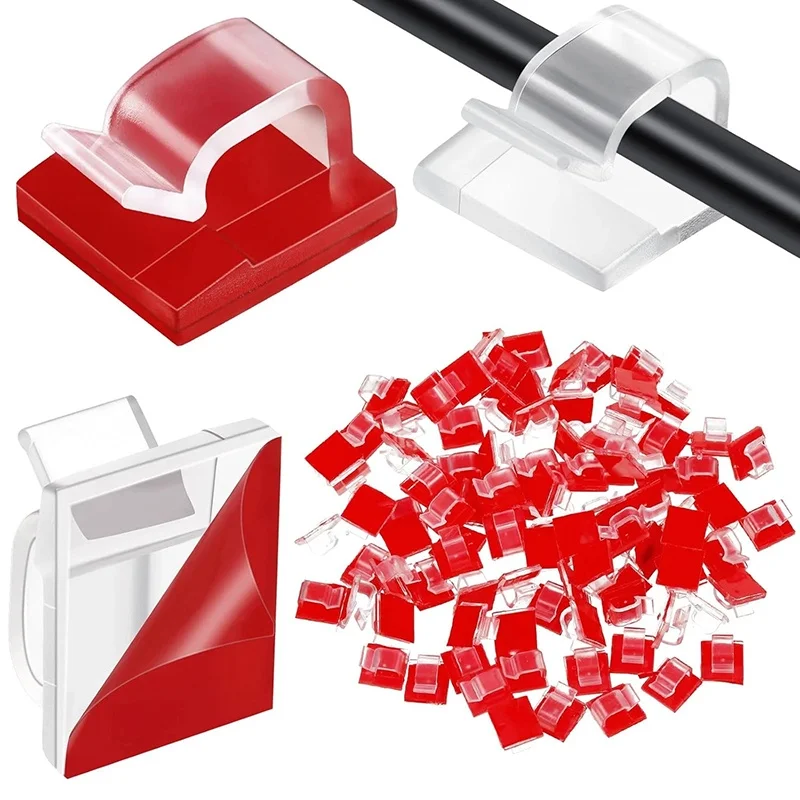 10-50Pcs Self Adhesive Cable Clip Wire Winder Holder Adhesive Desk Clamp For Charger Data Wire Wire Accessory Desk Accessories