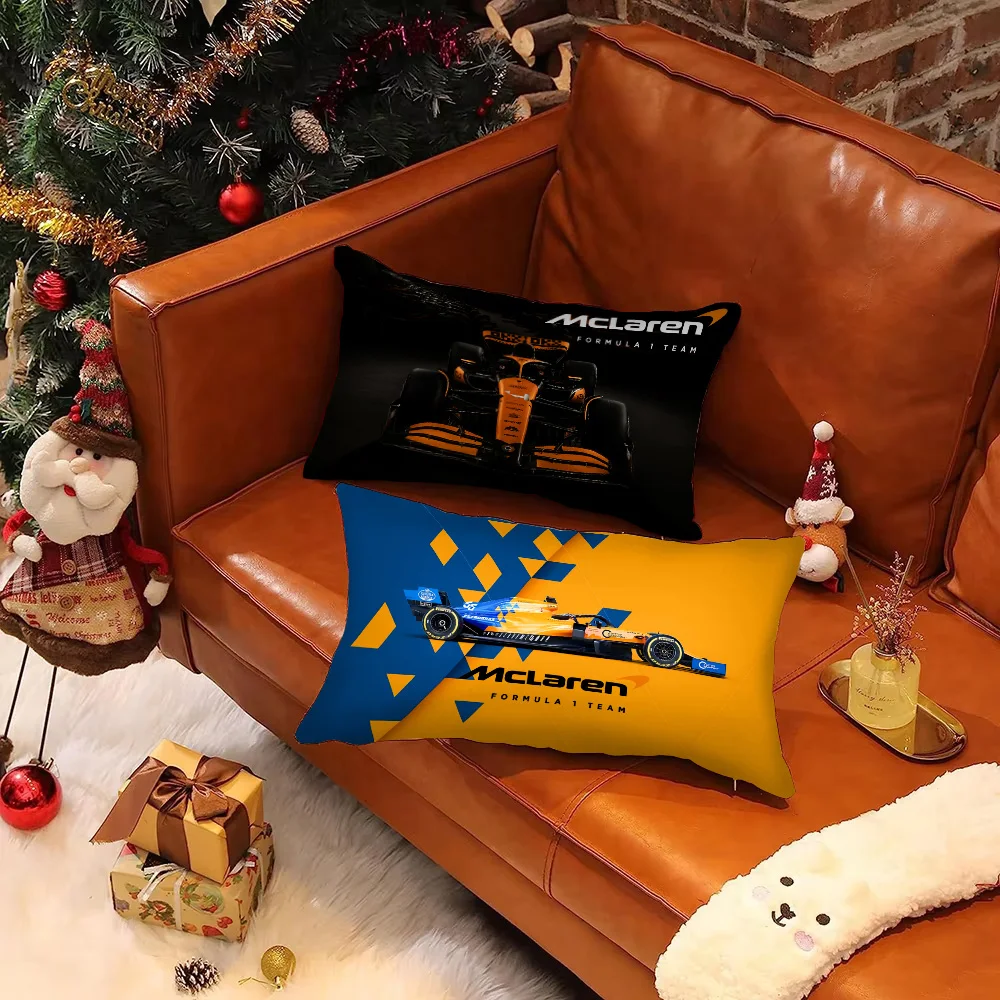 Racing M-McLarenS f1 Car Pillow Covers Cartoon Sofa Decorative Home Double-sided Printing Short Plush Cute Cushion Cover