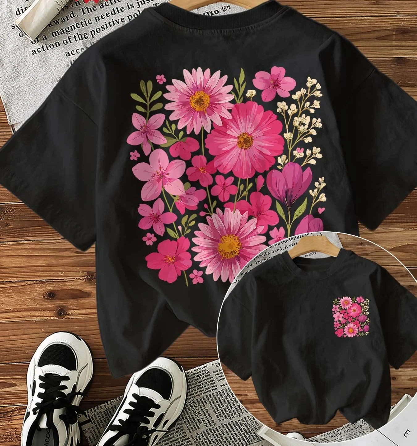 Y2k men  Women'S Floral Print T-Shirt Casual Round Neck Short Sleeve Tee Flowers Vintage Design Ladies T Shirts