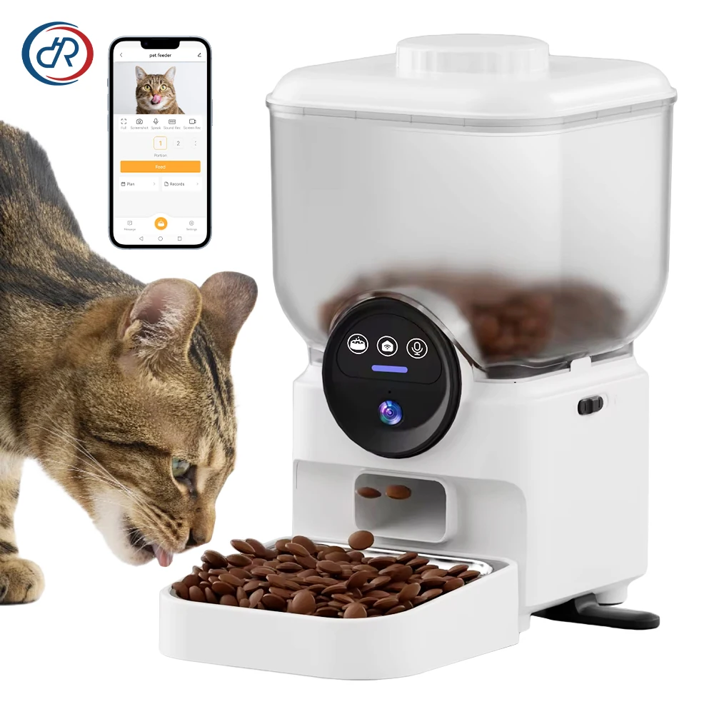 

Suitable for7L WiFi Automatic Pet Feeder with Camera Rechargeable Battery Operated Smart Cat & Dog Food Dispenser Timed Feeding