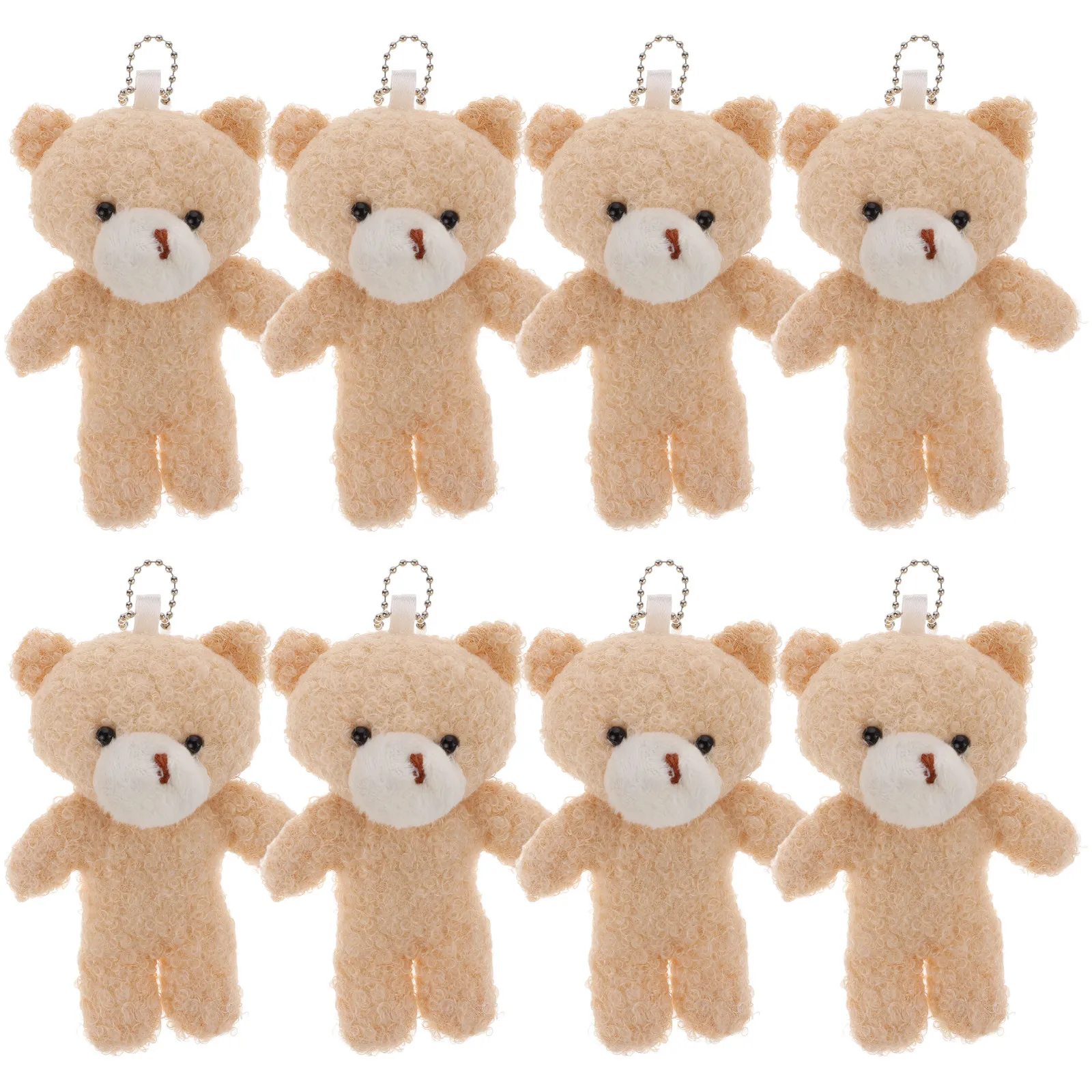

10Pcs Mini Bear Pendant Soft Stuffed Bear Keychain DIY Cute Accessory for Phone Bag Charm Hanging Tiny Bears