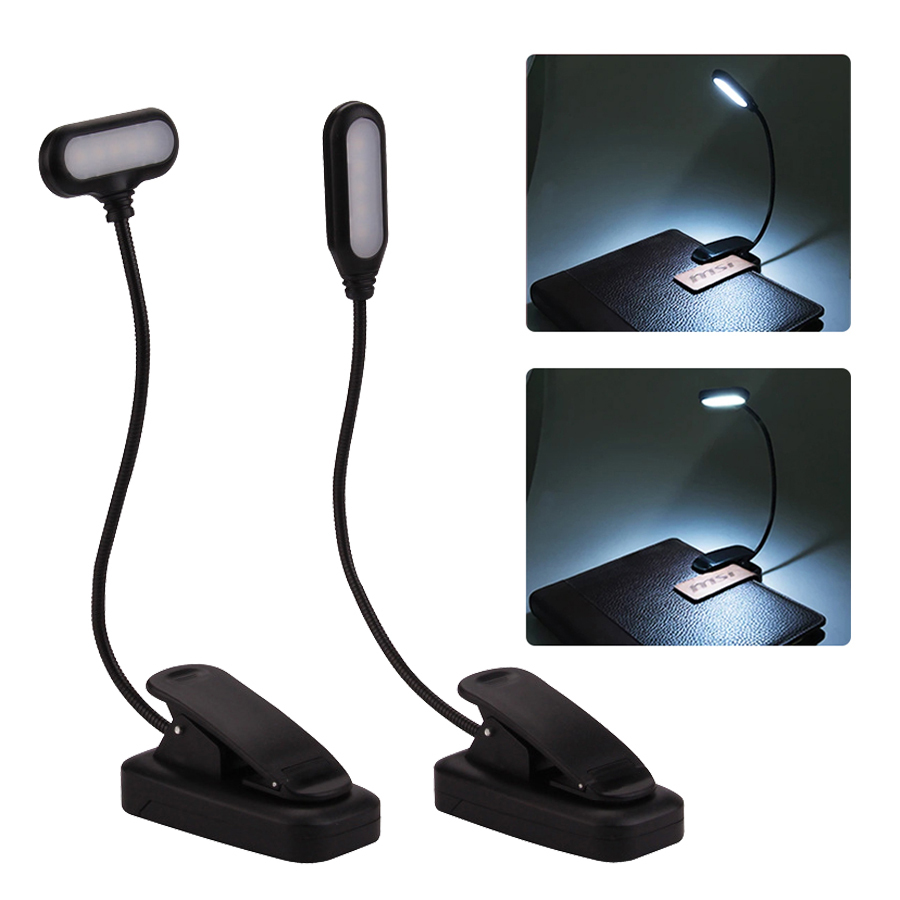  Mini LED Book Lamp Battery Powered Table Lamp Flexible Study Learning Clip-On Desk Lamp Portable Bedroom Reading Night Light 