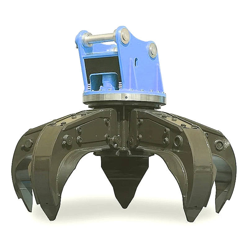 Hydraulic Rotating Orange Peel Claw Grapple Sorting Construction Debris Rock Scrap Customized Orange Peel Style Rotating Grab