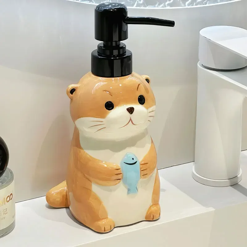 380ml Creative Animal Soap Dispenser Household Toilet Hand Wash Dispenser Split Bottle Ceramic Press lotion Split Bottle