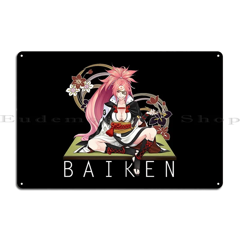 Guilty Gear Baiken Metal Plaque Funny Iron Club Mural Club Tin Sign Poster