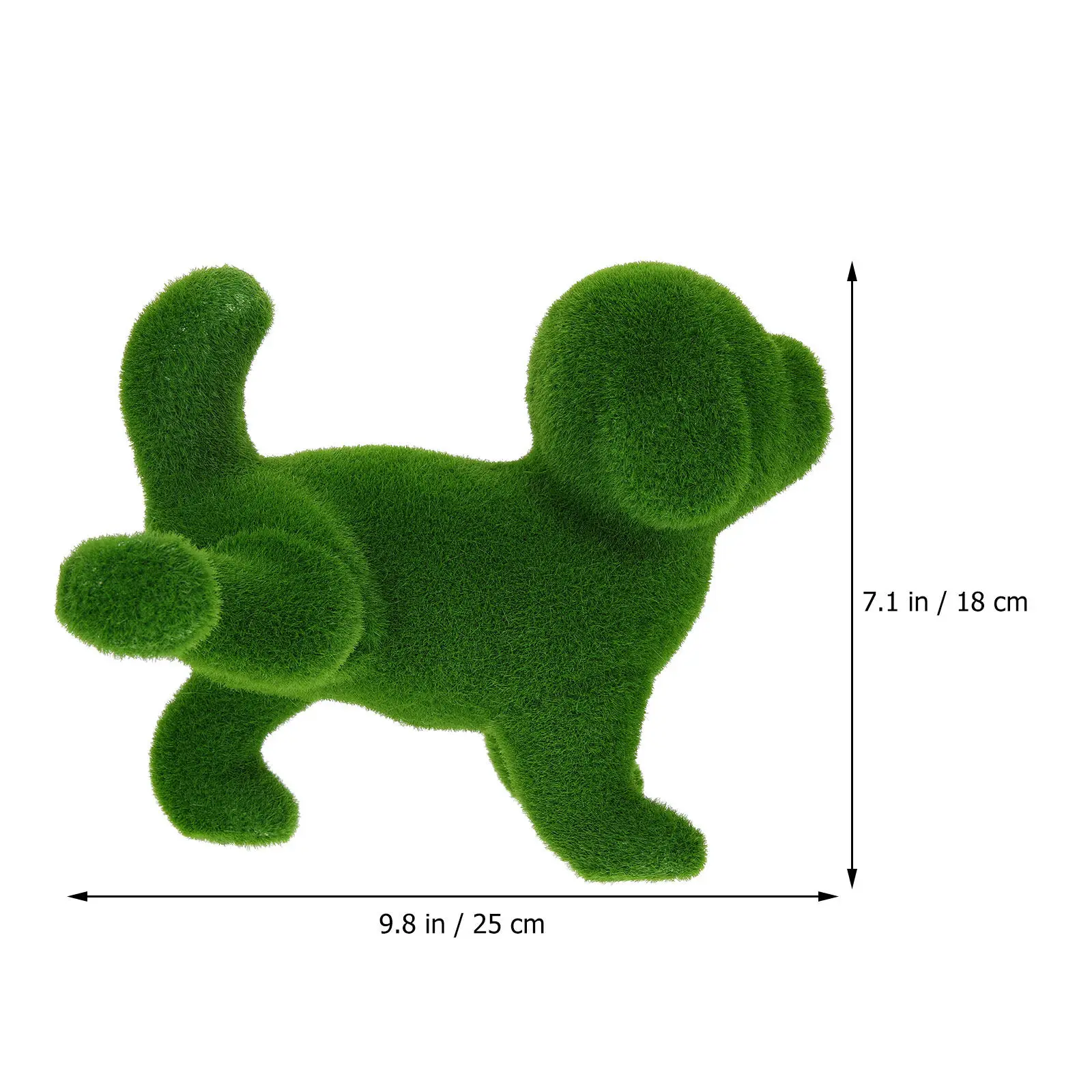 Artificial Flocking Dog Figurine for Garden Decoration to Improve Visual Interest Green 25cm Waterproof Outdoor Statue