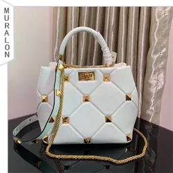 New Luxury Brand Designer Bucket Bag Large Rivet Rhombus One Shoulder Messenger Small Square Bag Chain Handbag Woman's Tote Bag