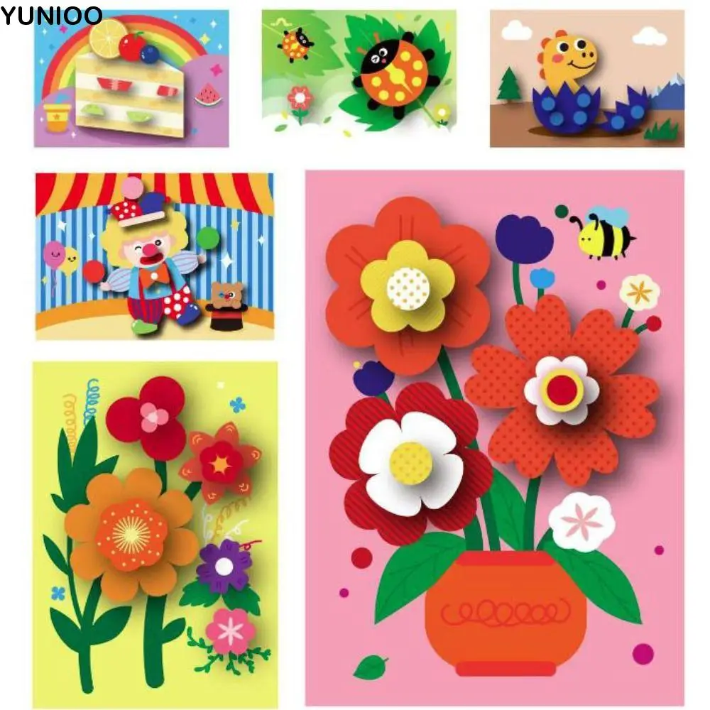 

Educational Toys 3D Stereoscopic Sticker Handmade Self-adhesive DIY Paste Material Kit Cute Montessori Animals Sticker Book