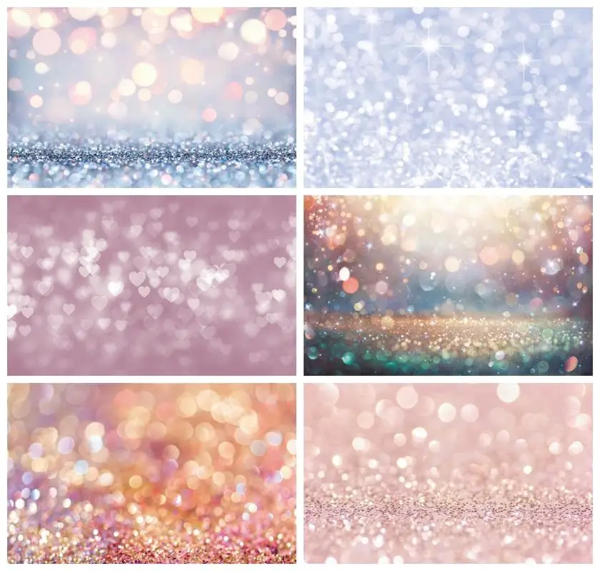 

Laeacco Dreamy Light Spots Bokeh Backdrop Shiny Bling Sequin Hearts Wedding Girls Birthday Party Portrait Photography Background