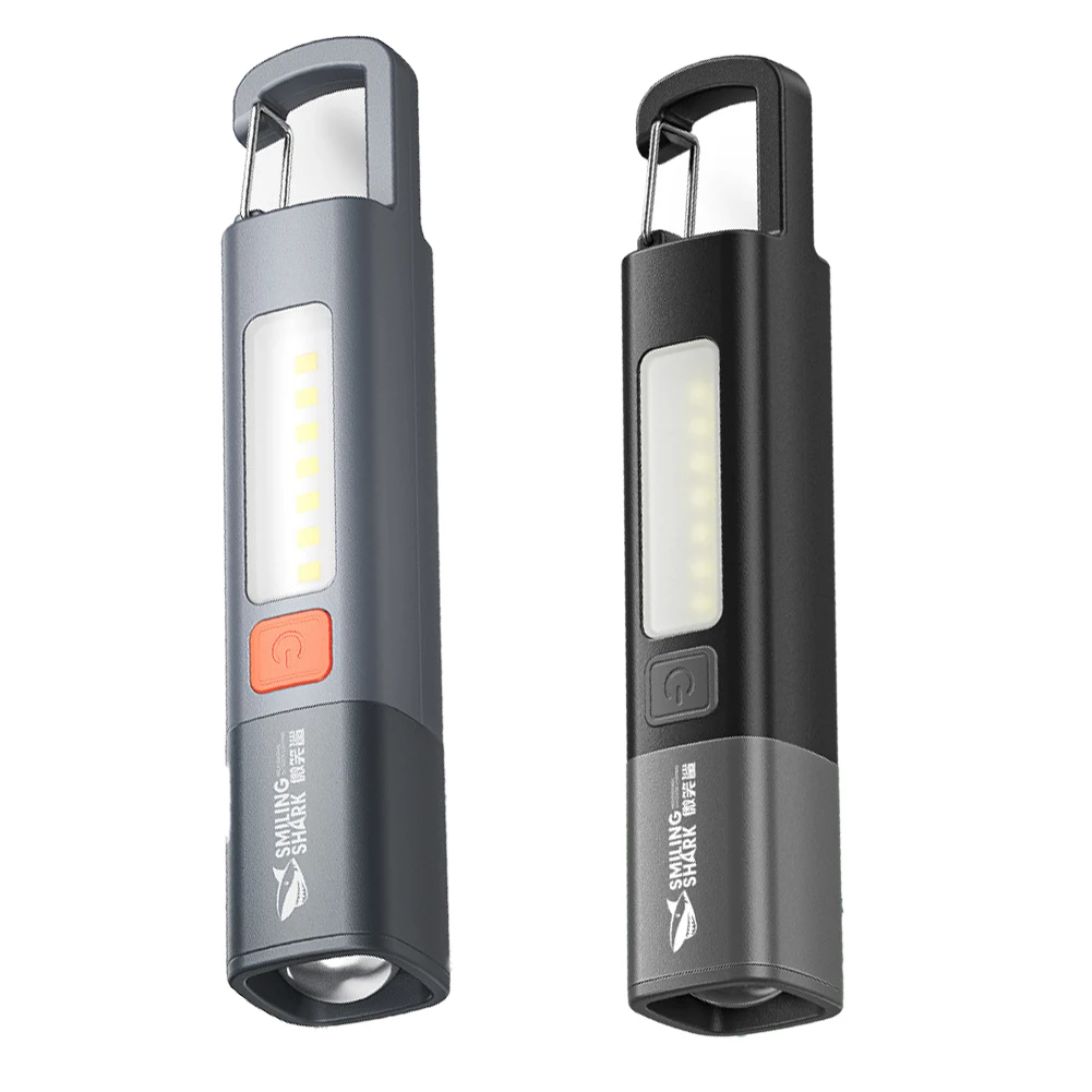 Portable Multi-Function Telescopic Flashlight With Hook for Outdoor Camping Light 1200mAh Flashlight with Power Bank Function