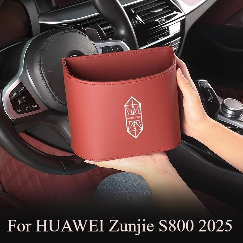 For HUAWEI Zunjie S800 2025 Door-Mounted Trash Bin & Organizer with Cup Holder | Custom Fit Interior Storage Solution