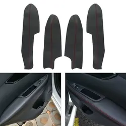 Microfiber Leather Interior Door Panels Guards Armrest Surface Covers Protective Trim For Nissan Qashqai J11 2016 2017 2018