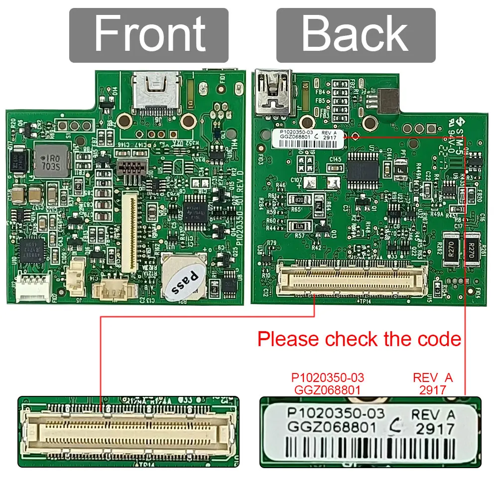 PCB Power para Zebra QLN220, ZR628 Impressora Móvel, P/N:P1020350-03