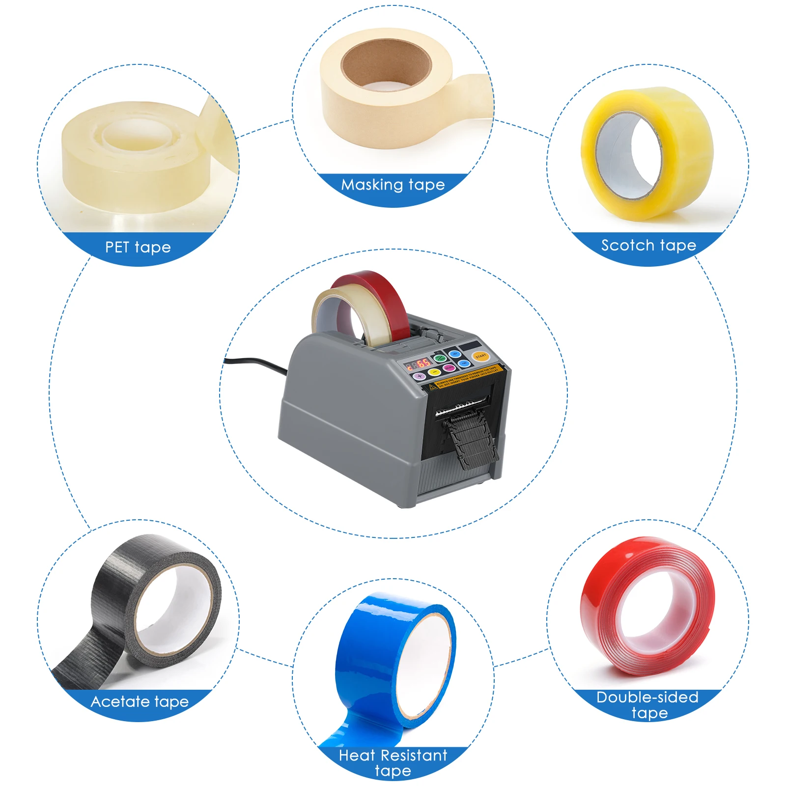 Imagem -04 - Dispensador de Fita Automática Máquina de Corte Elétrica Cortador Adesivo para Várias Fitas Rotulagem Comprimento Fita 999 mm 660 mm Largura