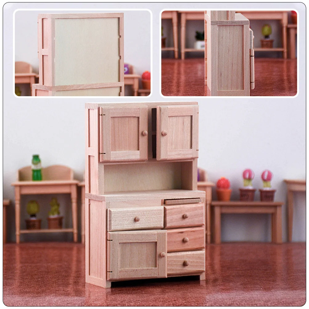 Modelos Mini adornos de armario casa decorativa estantería muebles gabinete en miniatura de madera