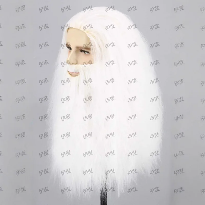 عبر الحدود رمادي أبيض بني سانتا كلوز شعر مستعار اللحية مجموعة كاملة شعر مستعار سانتا كلوز سانتا كلوز