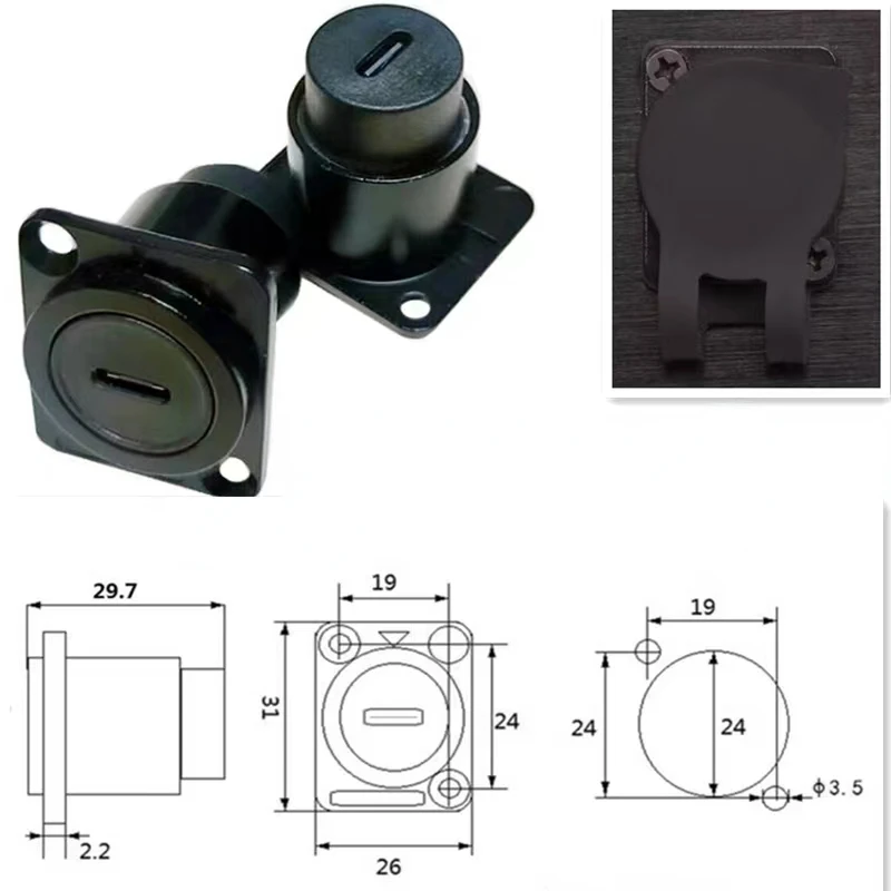 USB B to A USB3.0 to type C Connector D Type Chassis Connector Female Socket Panel Mounted Connector