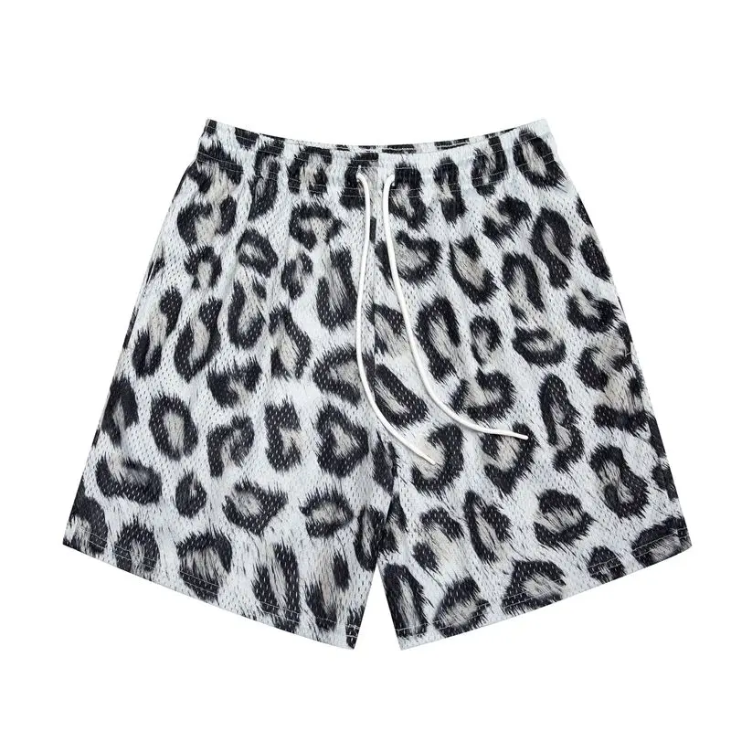 New summer shorts American style loose couple's sport pants leopard print fashion loose men's casual basketball pants