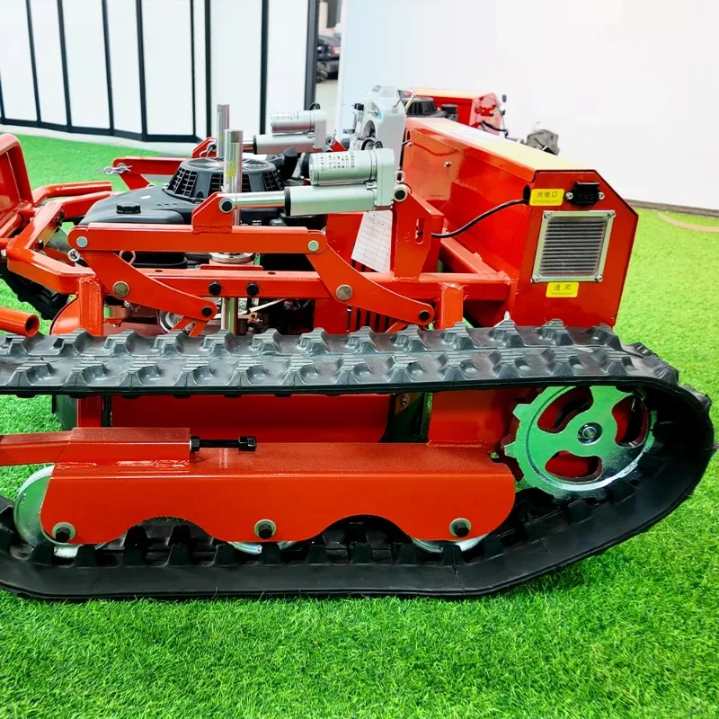 Customized Big Power Industrial Grade Petrol Remote Control 550mm Crawler Lawn Mower With 800m Range For Efficient Grass Cuttin