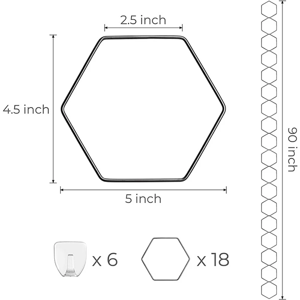1set Hexagon Ring Plant Support Stand With Wall Hooks Heavy Duty Plant Trellis Kit Climbing Chain Lattice DIY Garden Decor