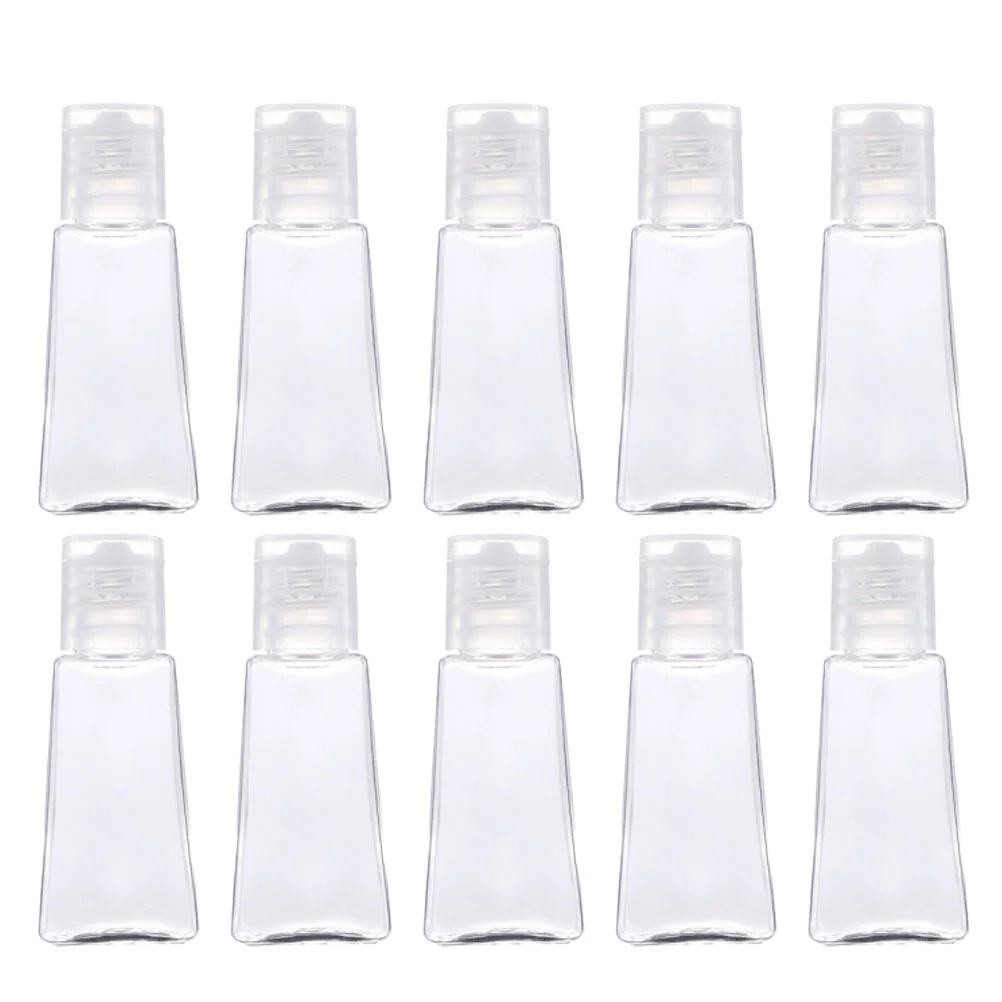 10pcs 30ml Trapezoidal Empty Hand Bottles Refillable Plastic Container Transparent Gel Bottle Plastic Bottles