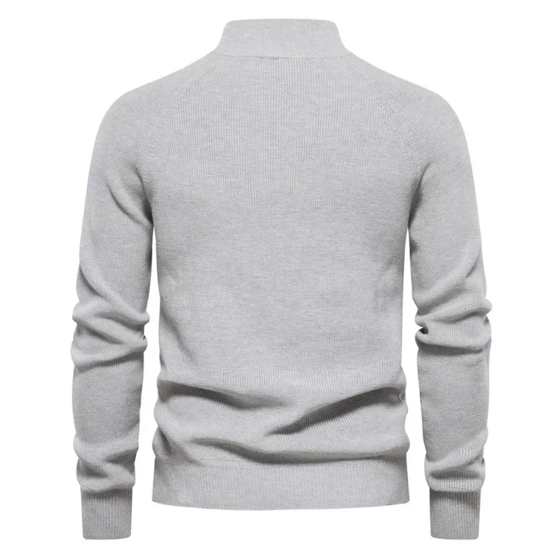 New Autumn Winter Men's Sweater Long-sleeved  Stand-up Collar Solid Color Versatile Casual Elegant Fashionable and Comfortable