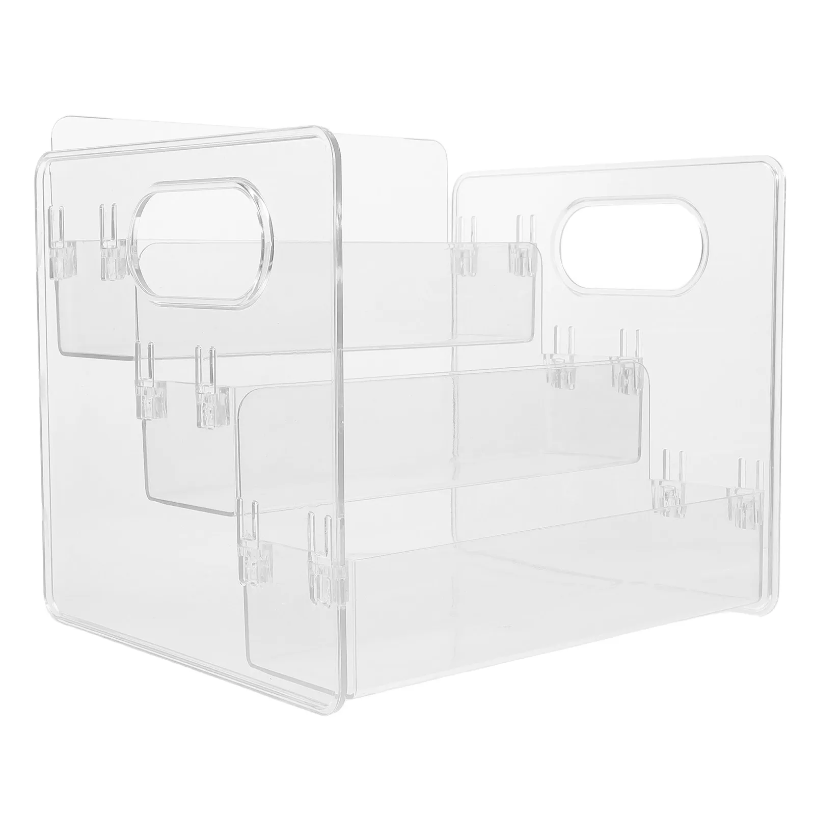 

Transparent Vitamin Rack Organizer 3-Tier Raised Panel Pill Bottle Storage Stand for Kitchen Bathroom Home Medicine Organizer