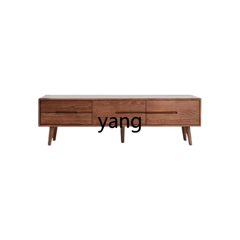 LMM all solid wood sliding door TV cabinet simple floor cabinet small apartment living room locker