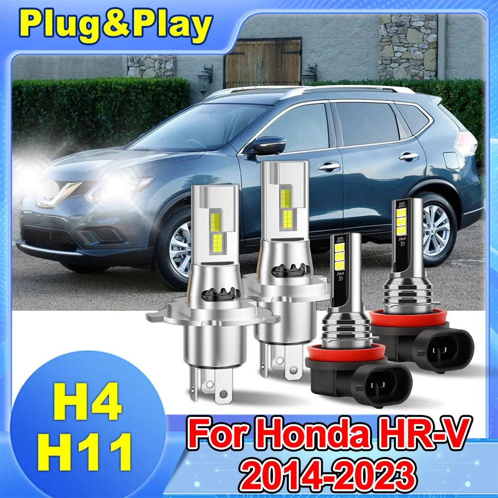 

Для Honda HR-V 2014-2023 H4 200 Вт комплект светодиодных ламп для фар дальнего ближнего света H11 комплект для переоборудования противотуманных фар для повышенной видимости