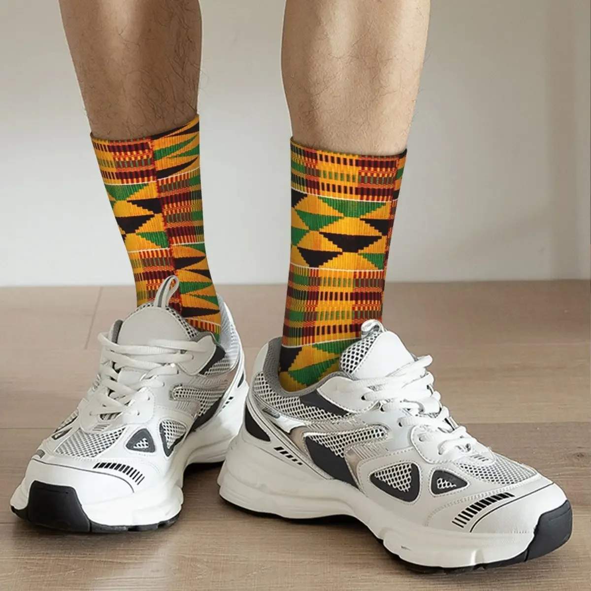 African Pattern Authentic Kente Cloth Pattern African Ghana Design Socks Harajuku Super Soft Stockings All Season Long Socks