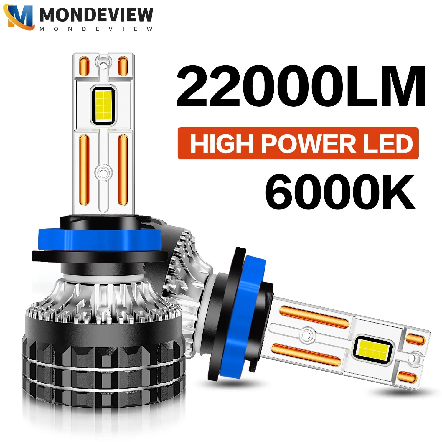 MONDEVIEW KJ09 H1 H4 H7 H11 9005 9006LED driving lights 22000LM high brightness 6000K white 560W high-power car headlights