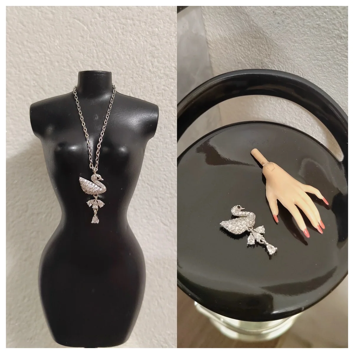 

1/6 весы, ювелирные аксессуары для куклы, оригинальный дизайн, роскошное ожерелье с благородным лебедем и бриллиантами + элегантная брошь для наряда куклы 30 см