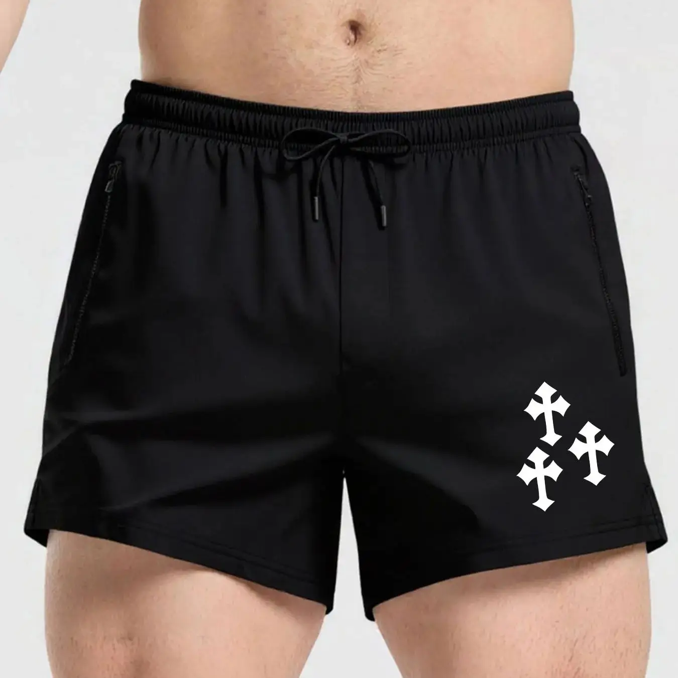 

Men's Cross Graphic Workout Shorts Quick Dry Breathable Gym Training Athletic Shorts with Elastic Drawstring Waist
