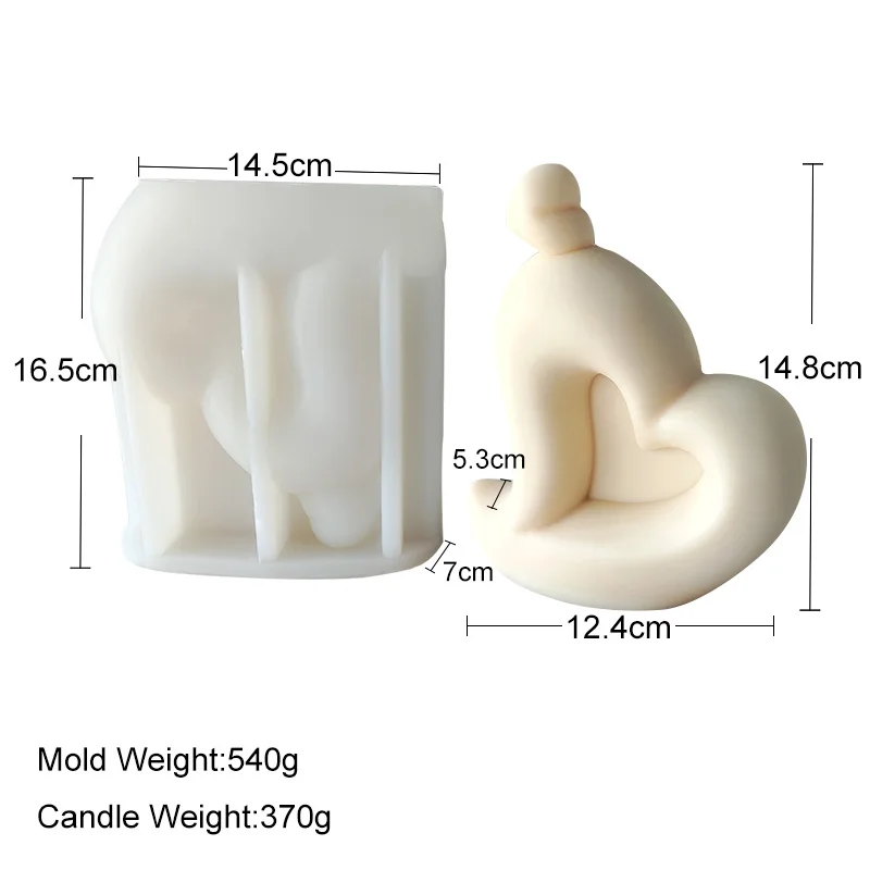 DIY Love Valentine's Day Candle Gypsum Decoration Mold Heart-shaped Candle Silicone Mold