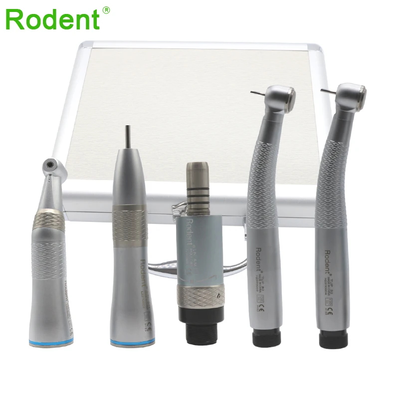 Dental Handpiece Kit 2 LED High Speed Handpieces and 1 Set Inner Water Spray Low Speed Handpiece