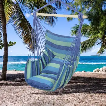 Silla colgante con borlas de celebridades de Internet para adultos, silla colgante de cuerda de algodón para interiores, silla de ratán, columpio de estilo nórdico para balcón o habitación. 8 best sales Columpio de interior - №7