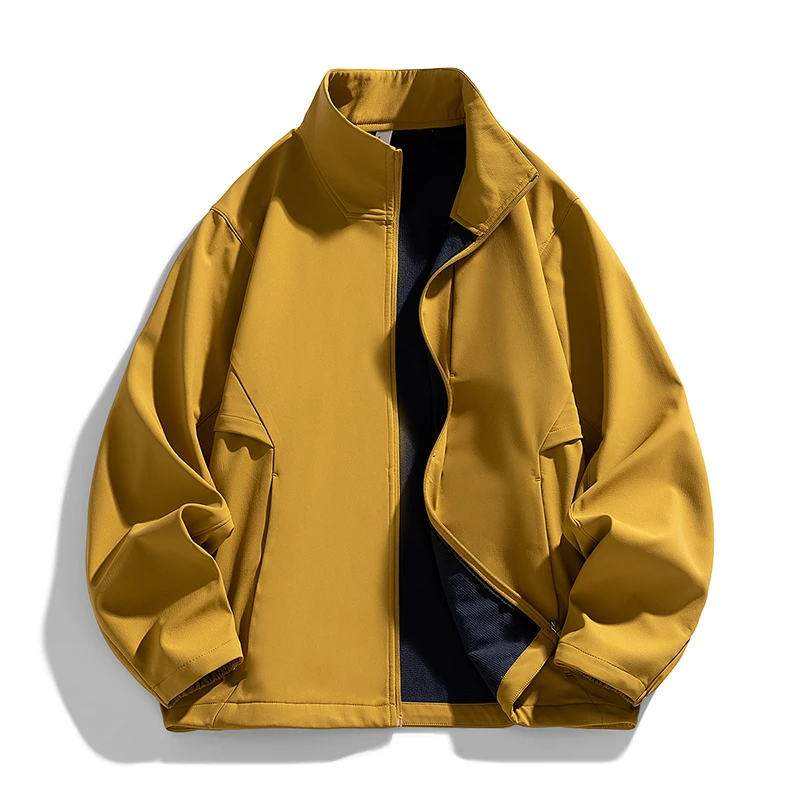 

GIOIOMen's Jacket，Spring and Autumn High-Quality Soft Shell Stand Collar Loose Casual Jacket，Fashionable Versatile Men's Jacket